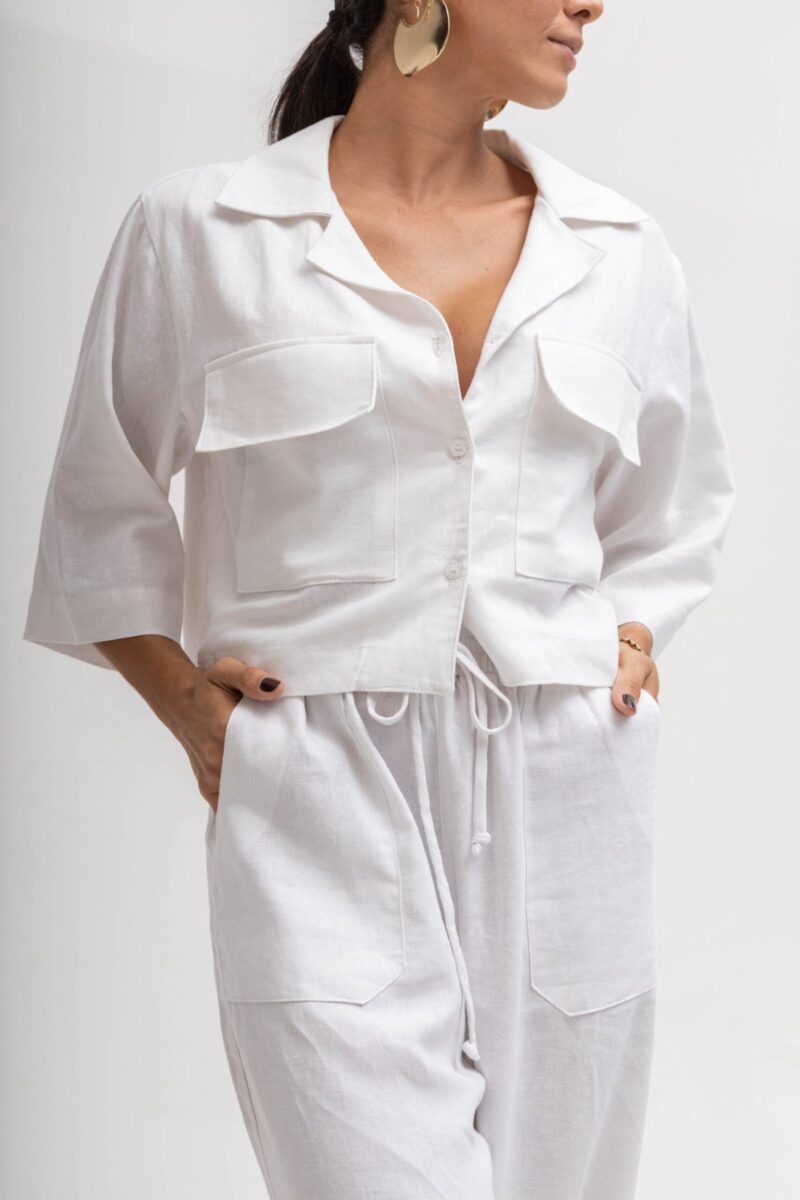 Blusa linho branca Laura - P