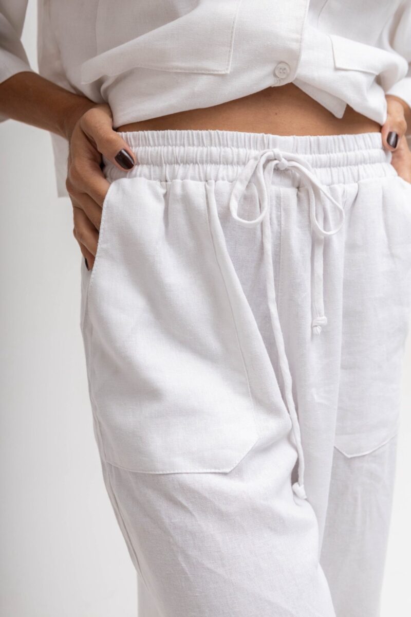 Pantalona linho Branca Laura - P